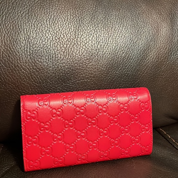 Guccci GG Emily Bow logo monogram leather long Continental wallet clutch - Picture 4 of 6